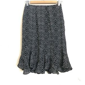 L'AGENCE Black and White Asymmetrical Skirt
